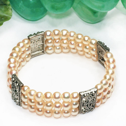Perlenarmband, Armband, Armkette, Süßwasserperlen, 4146